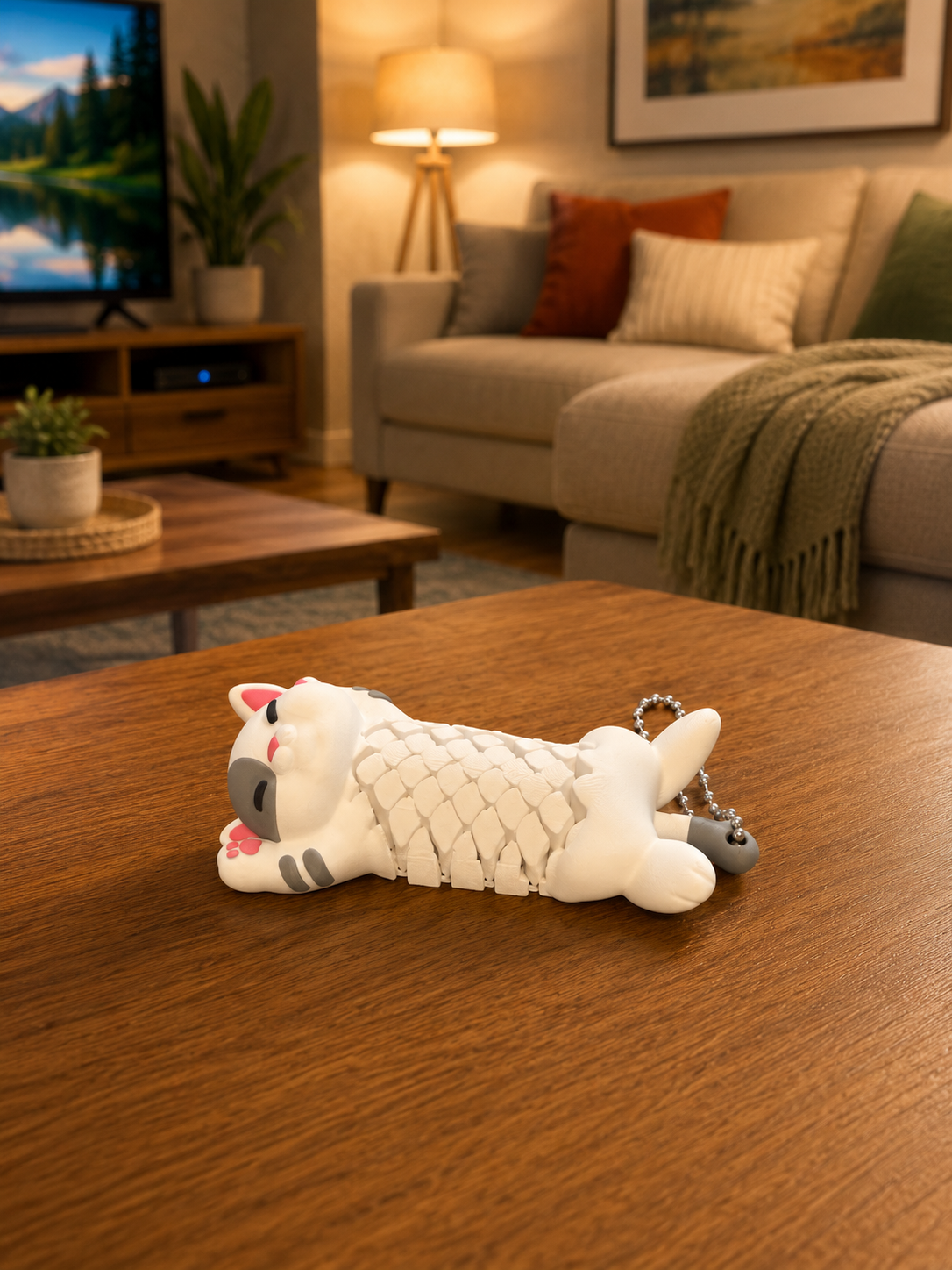 Meshy Cat Keychain